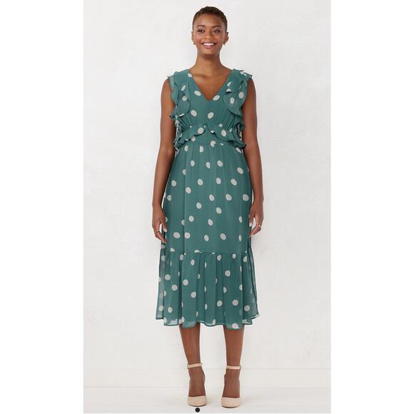 NWT Lauren Conrad Ruffle Midi Dress XL - Picture 1 of 3